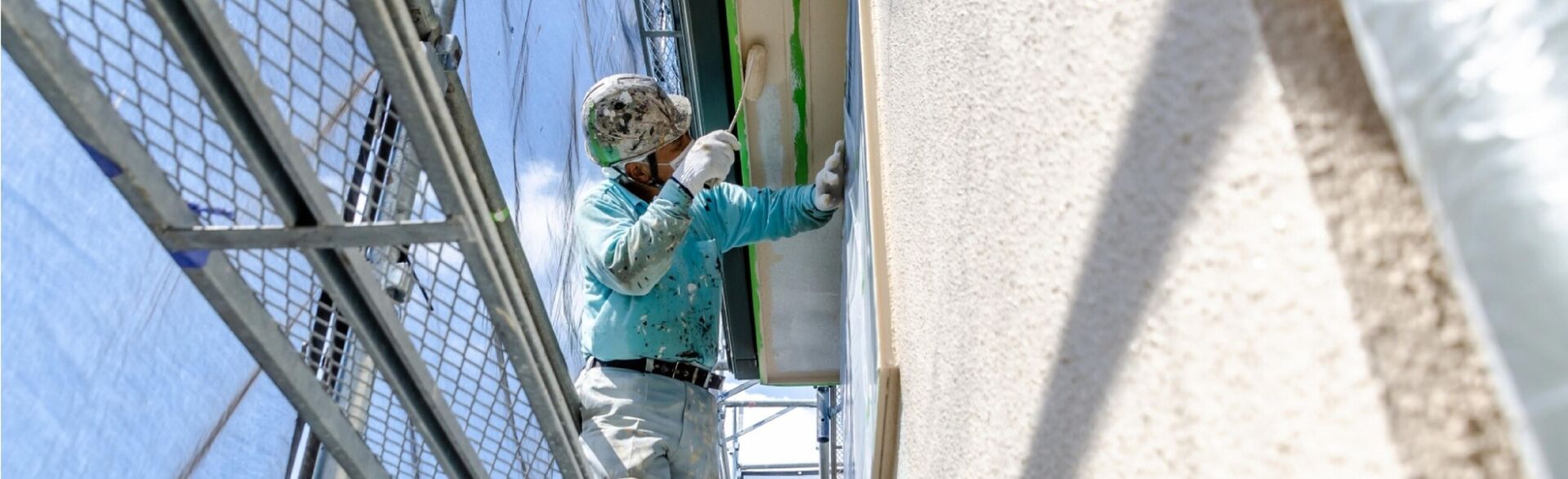 建設業許可を取得した建設業者さまの塗装工事作業現場